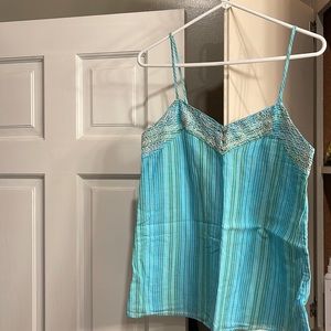 Banana Republic blouse with spaghetti straps. Green/blue. Size medium